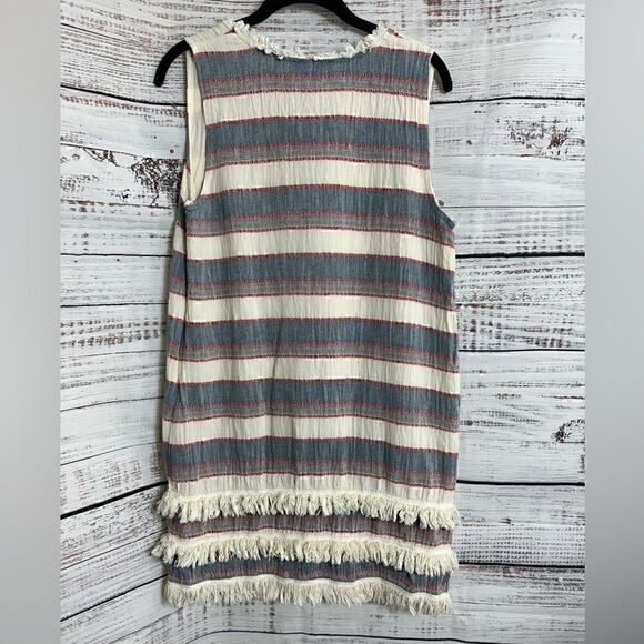 Chelsea and Theodore Dress Womens Size 12 Striped Fring hem shift - Picture 5 of 9